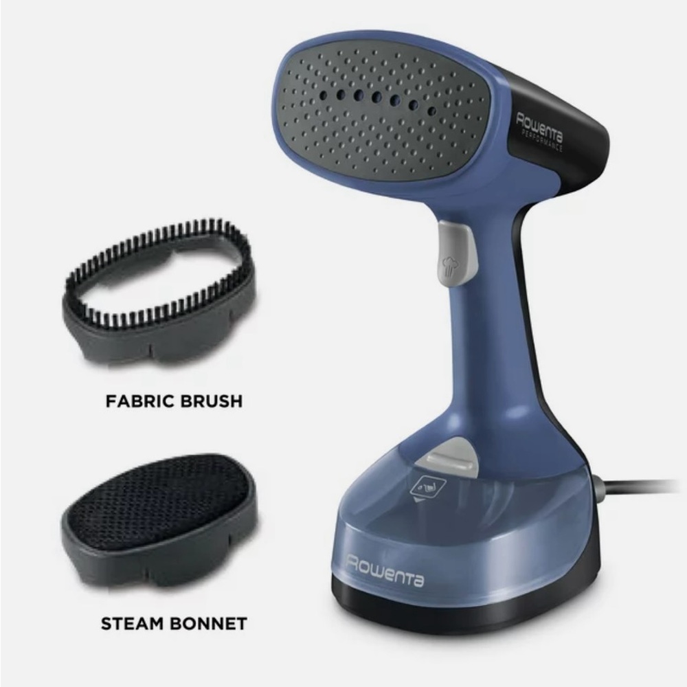 Rowen Blue and Black Handheld Garment Steamer with Ergonomic Design